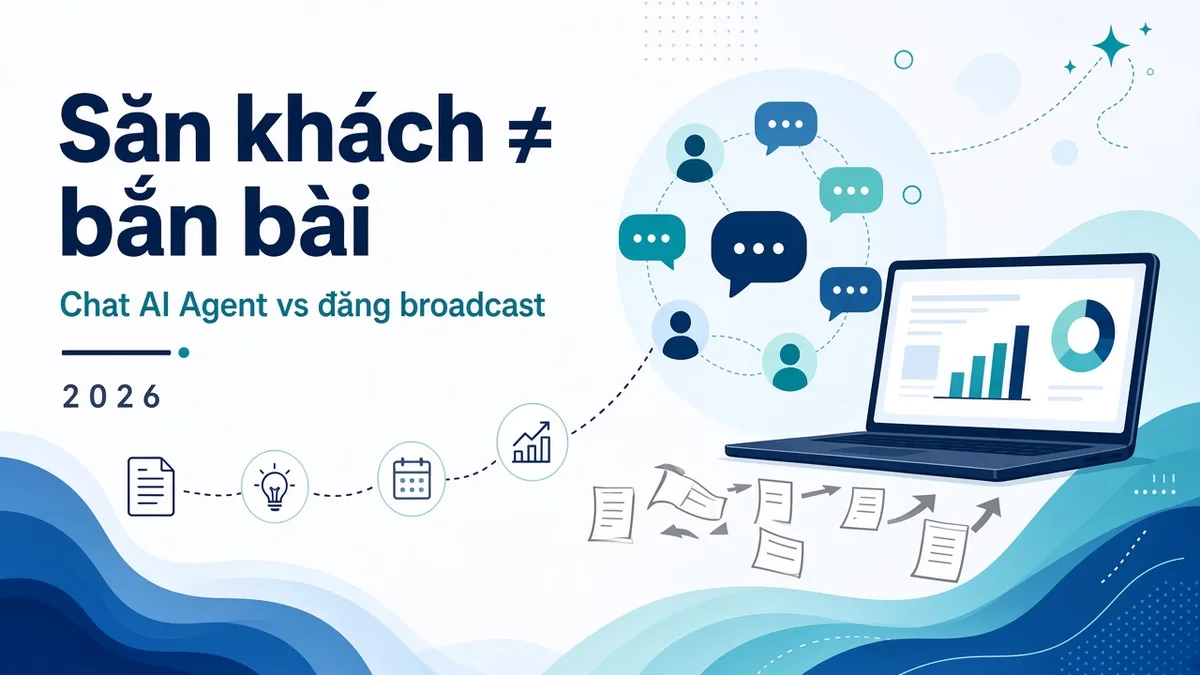 Chat AI Agent săn khách trong group Facebook vs đăng broadcast: khác nhau chỗ nào?