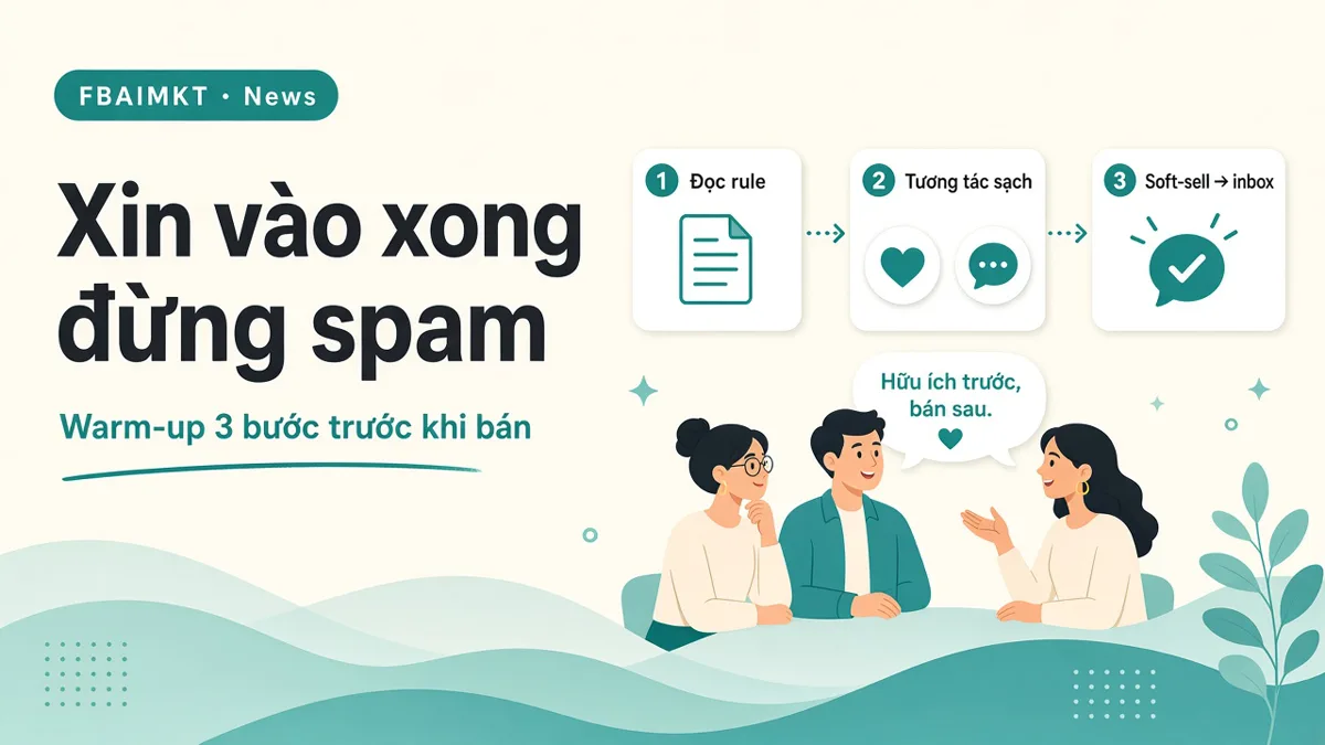 Xin vào group xong đừng đăng bán ngay: warm-up 3 bước để được duyệt & ra inbox